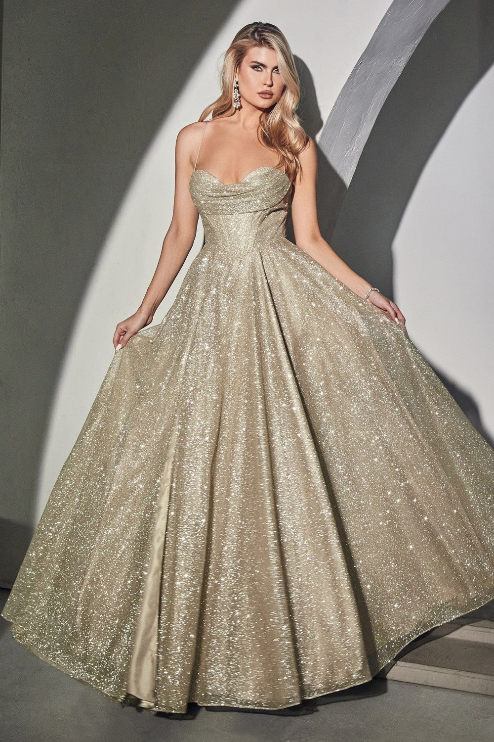 glitter prom dress